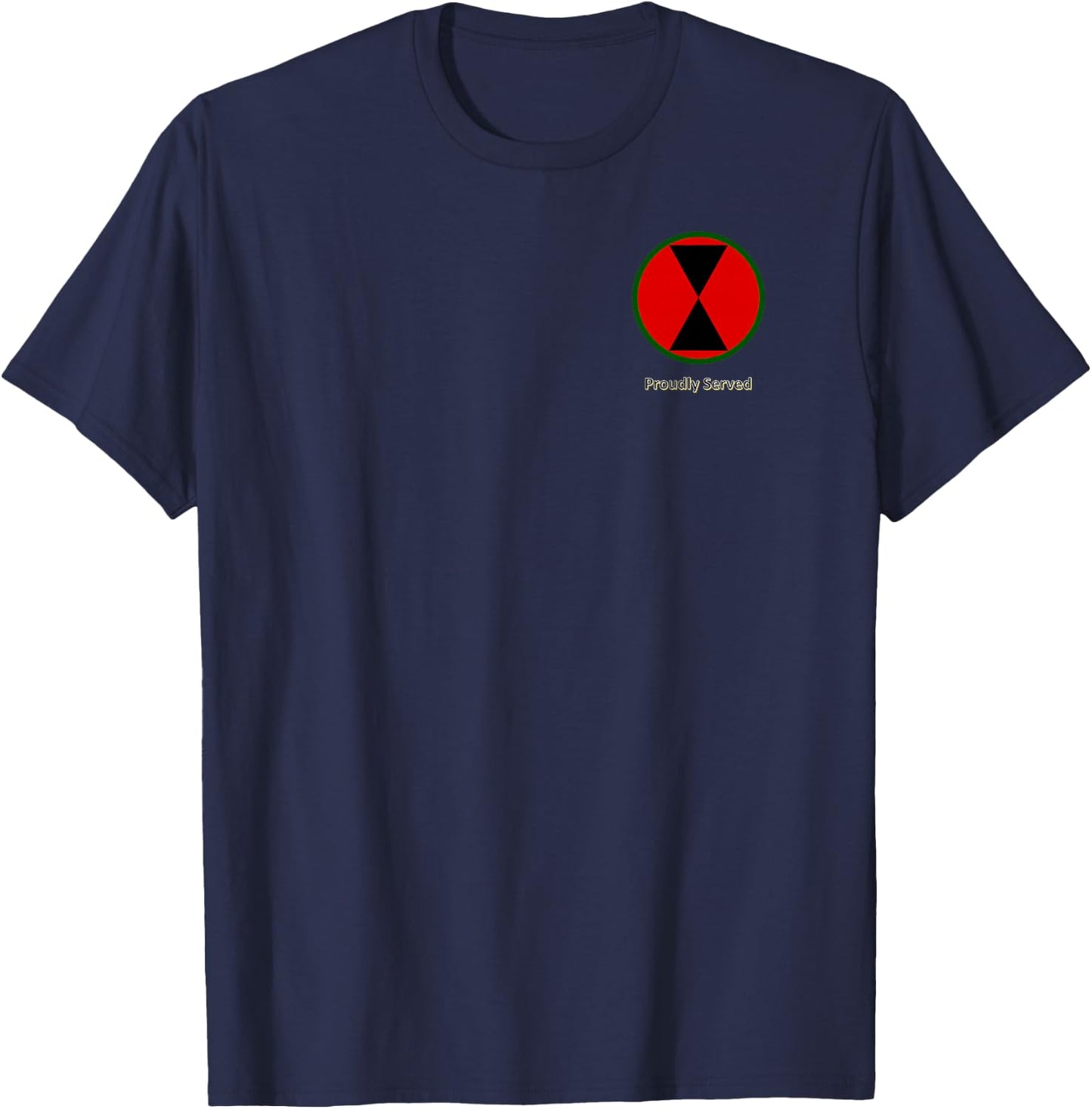 Proudly Served 7th Infantry Division White T-Shirt - T-Shirt | Navy