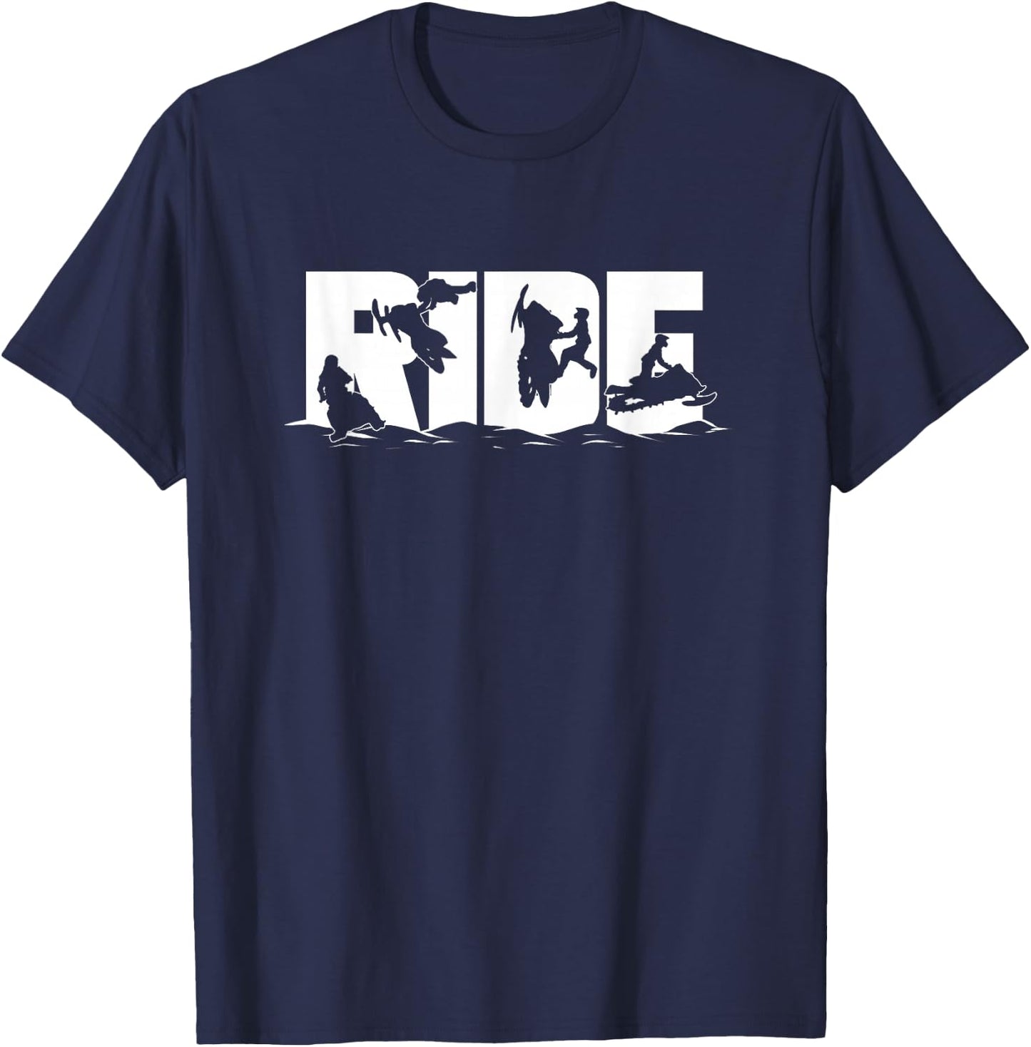Snowmobile Ride Snowmobiling Winter Sport Gift T-Shirt - T-Shirt | Navy