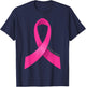Breast Cancer Awareness Ribbon T-Shirt - T-Shirt | Navy