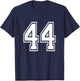 Number 44 Birthday Varsity Sports Team Jersey T-Shirt - T-Shirt | Navy