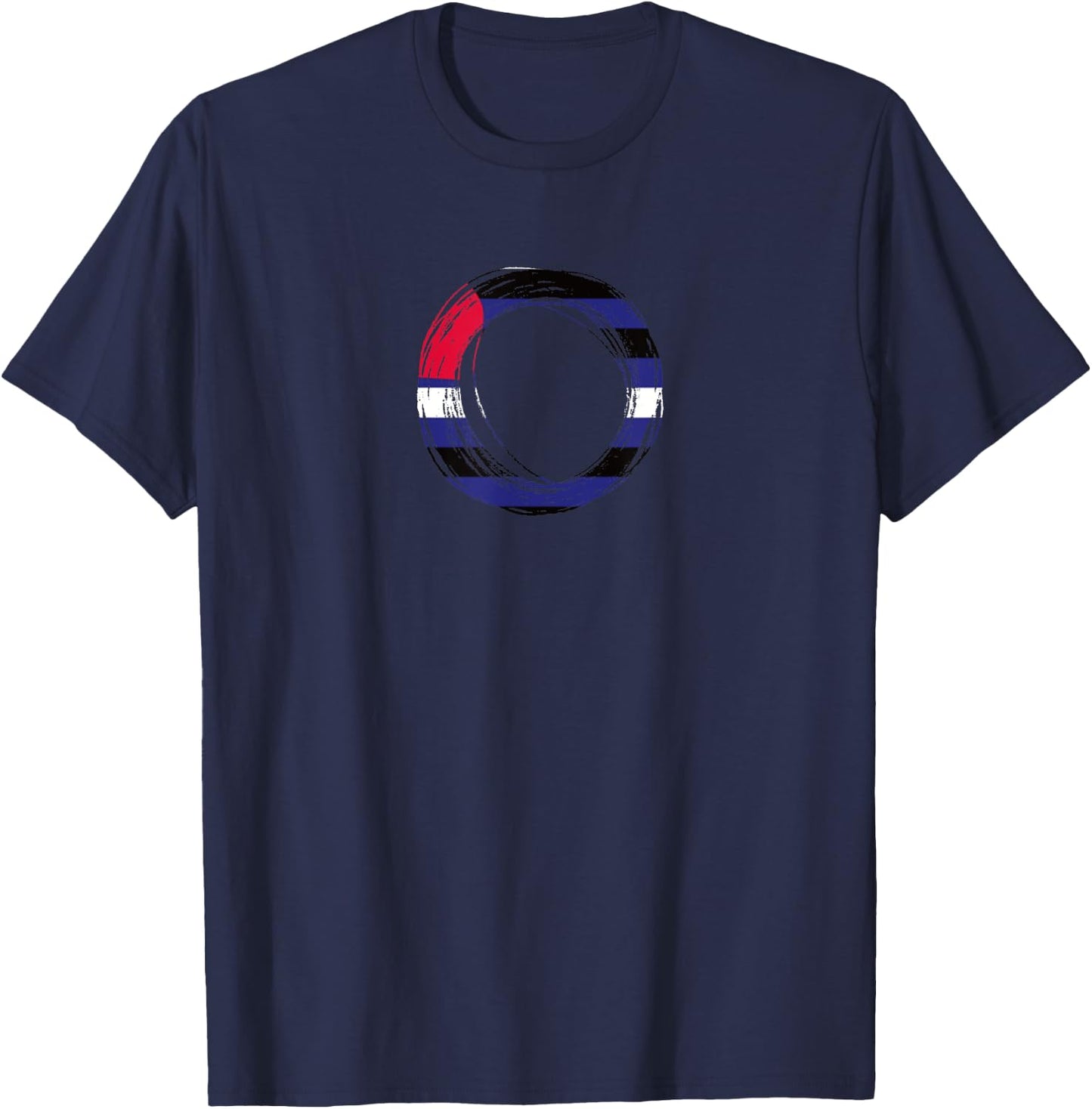Scribble Circle Pride Flag Colors | Leather Pride T-Shirt - T-Shirt | Navy