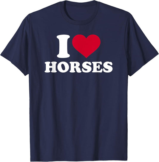 I Love Horses T-Shirt - T-Shirt | Navy