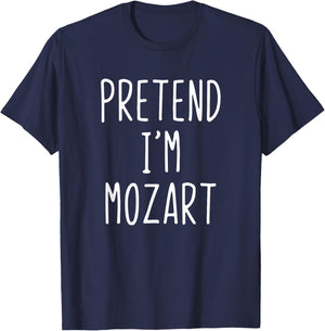 Pretend I'm Mozart Costume Halloween Funny Lazy Adult Kids T-Shirt - T-Shirt | Navy