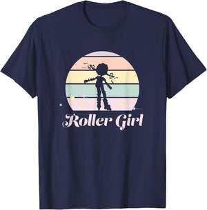 Funny Roller Girl Vintage Rollerblades Gift Roller Skating T-Shirt - T-Shirt | Navy