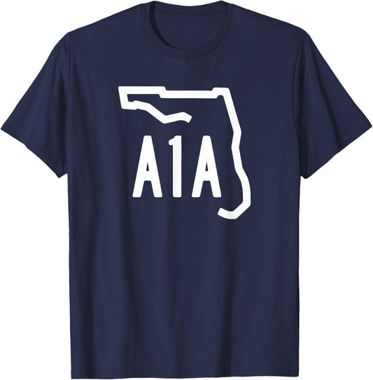 A1A Beachfront Avenue Atlantic Ocean T-Shirt - T-Shirt | Navy