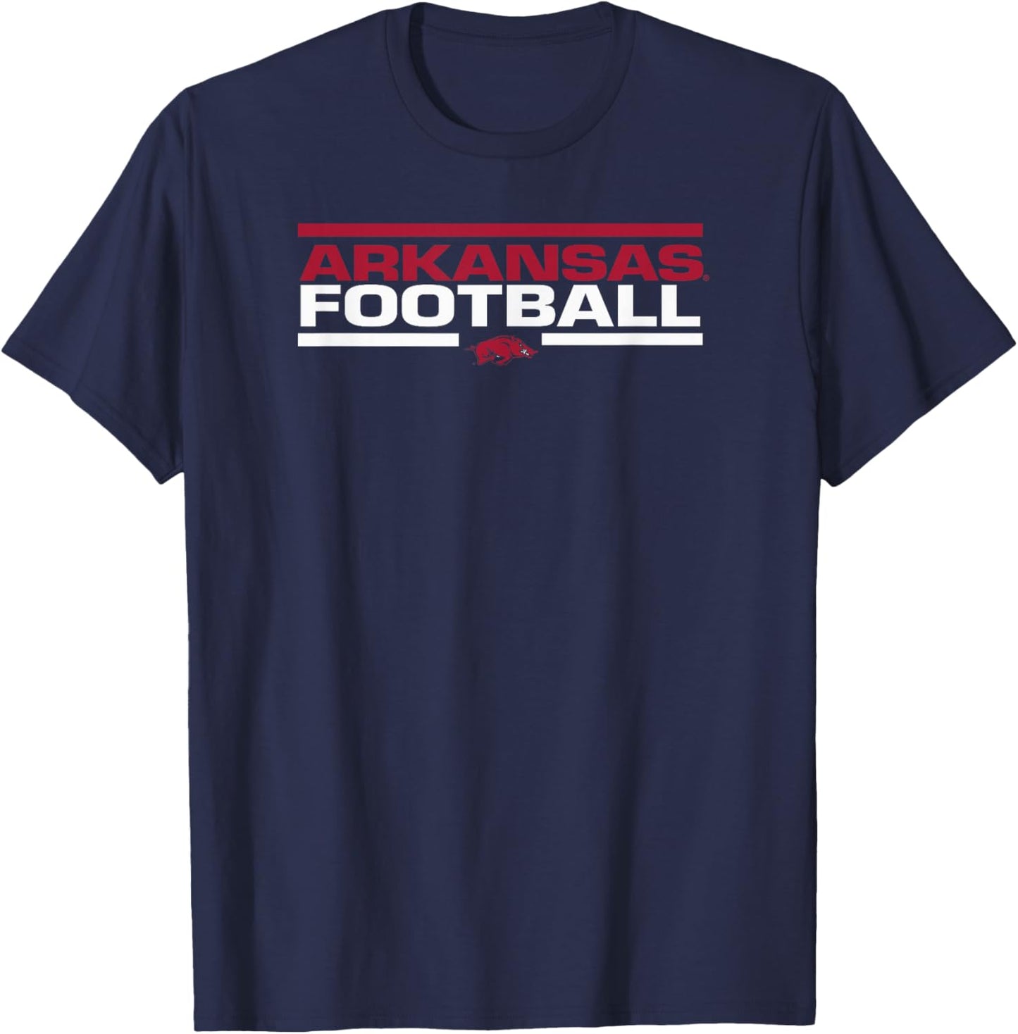 Arkansas Razorbacks Football Tackle Black T-Shirt - T-Shirt | Navy