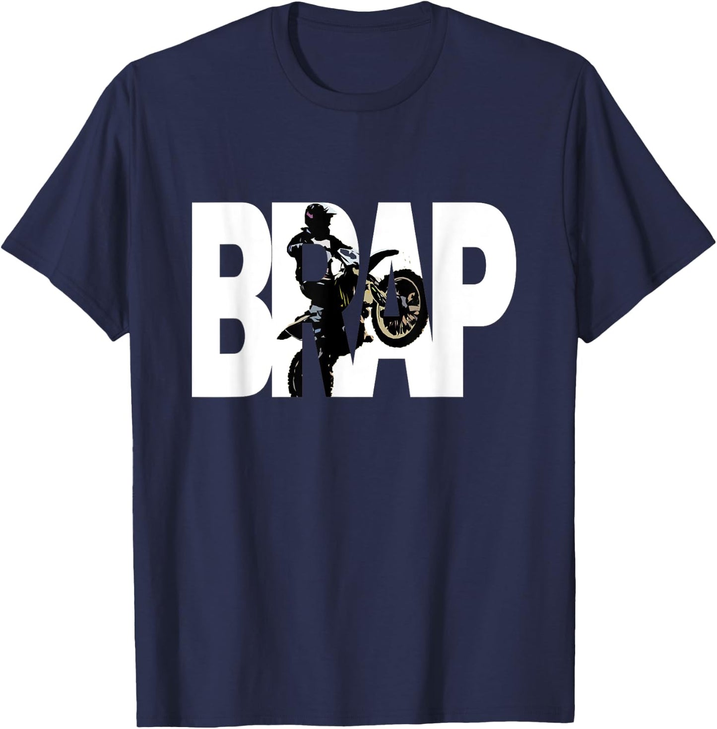 Brap Motorcycle Motocross Off-Road MX Rider T-Shirt - T-Shirt | Navy