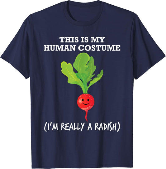 Fun Radish Food Human Costume T Shirt T-Shirt - T-Shirt | Navy