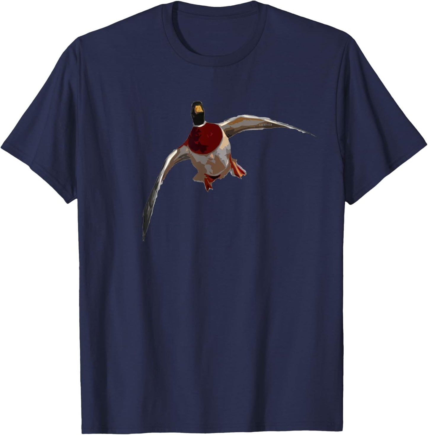 Sailing Drake - Duck Hunting Shirt by Committed Waterfowl T-Shirt - T-Shirt | Navy