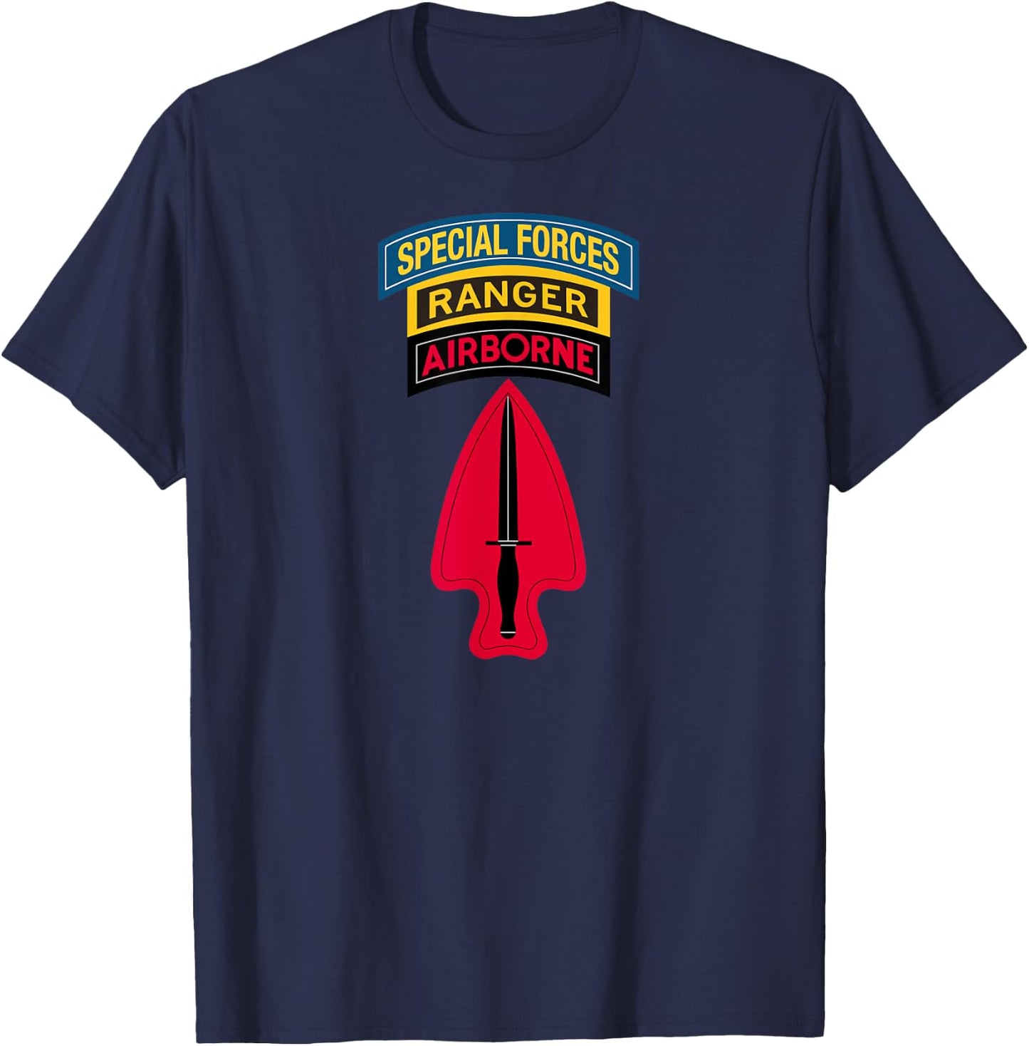 USASOC - Delta Force - Ranger SF Tab SFOD-D - Center T-Shirt - T-Shirt | Navy
