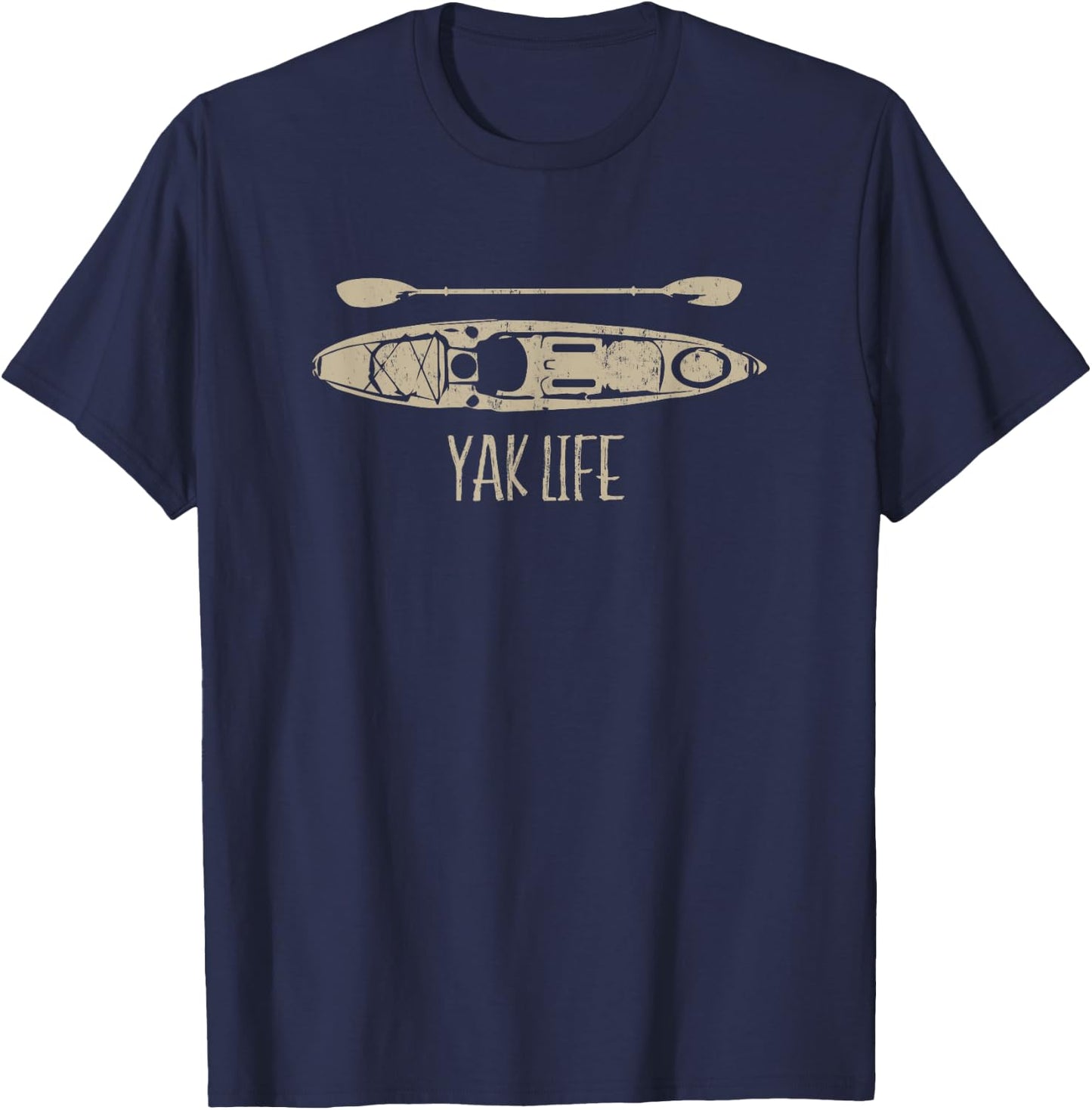 Yak Life T Shirt, Kayak Life Kayaking and Paddling T Shirt T-Shirt - T-Shirt | Navy