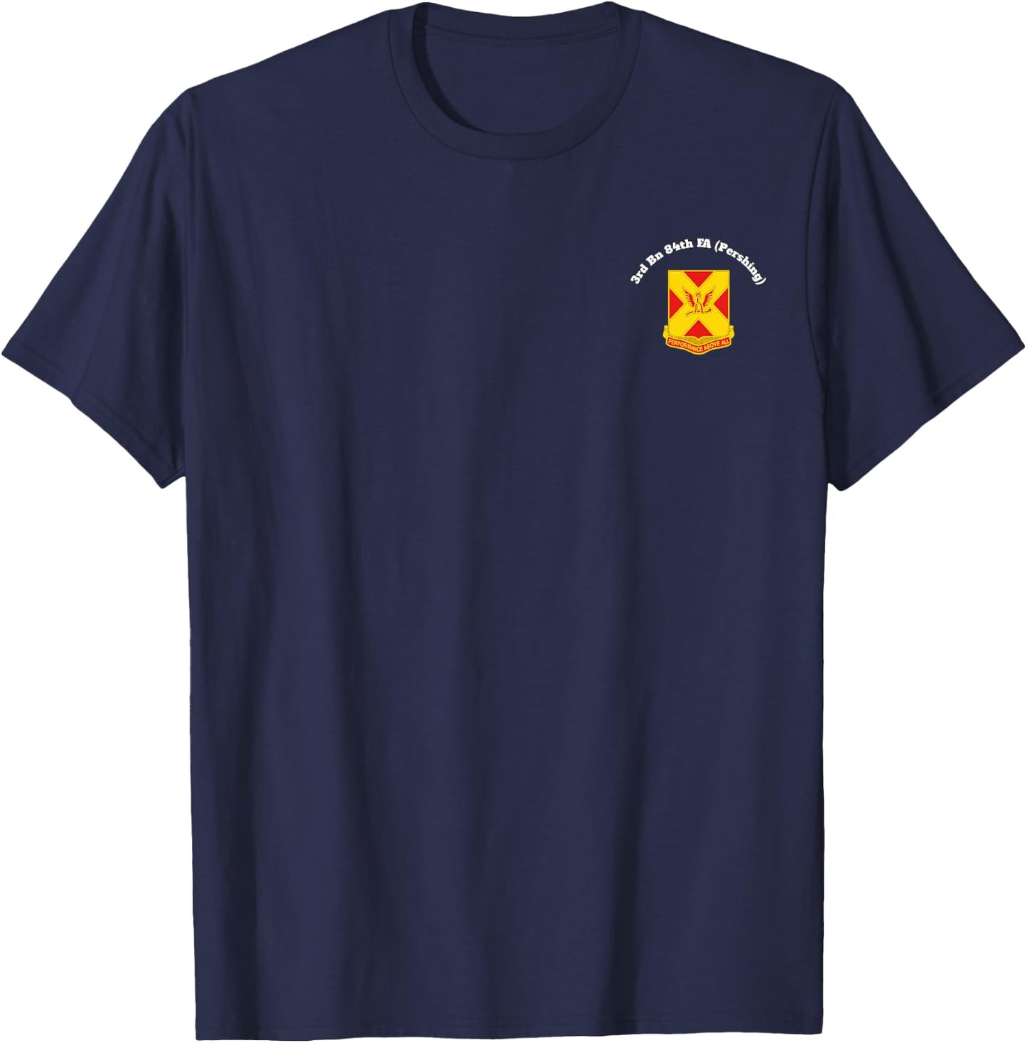 3/84 FA crest front and 56th FA Artillery on back design T-Shirt - T-Shirt | Navy