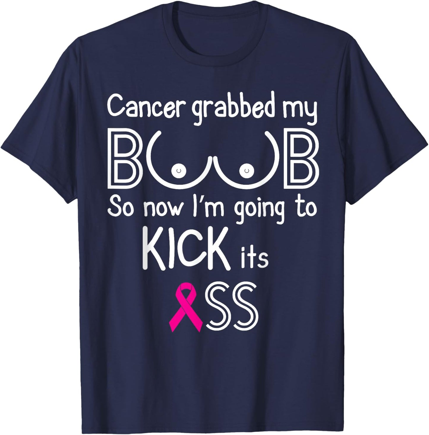 Funny Breast Cancer Awareness Shirt Fighter Survivor Shirt T-Shirt - T-Shirt | Navy