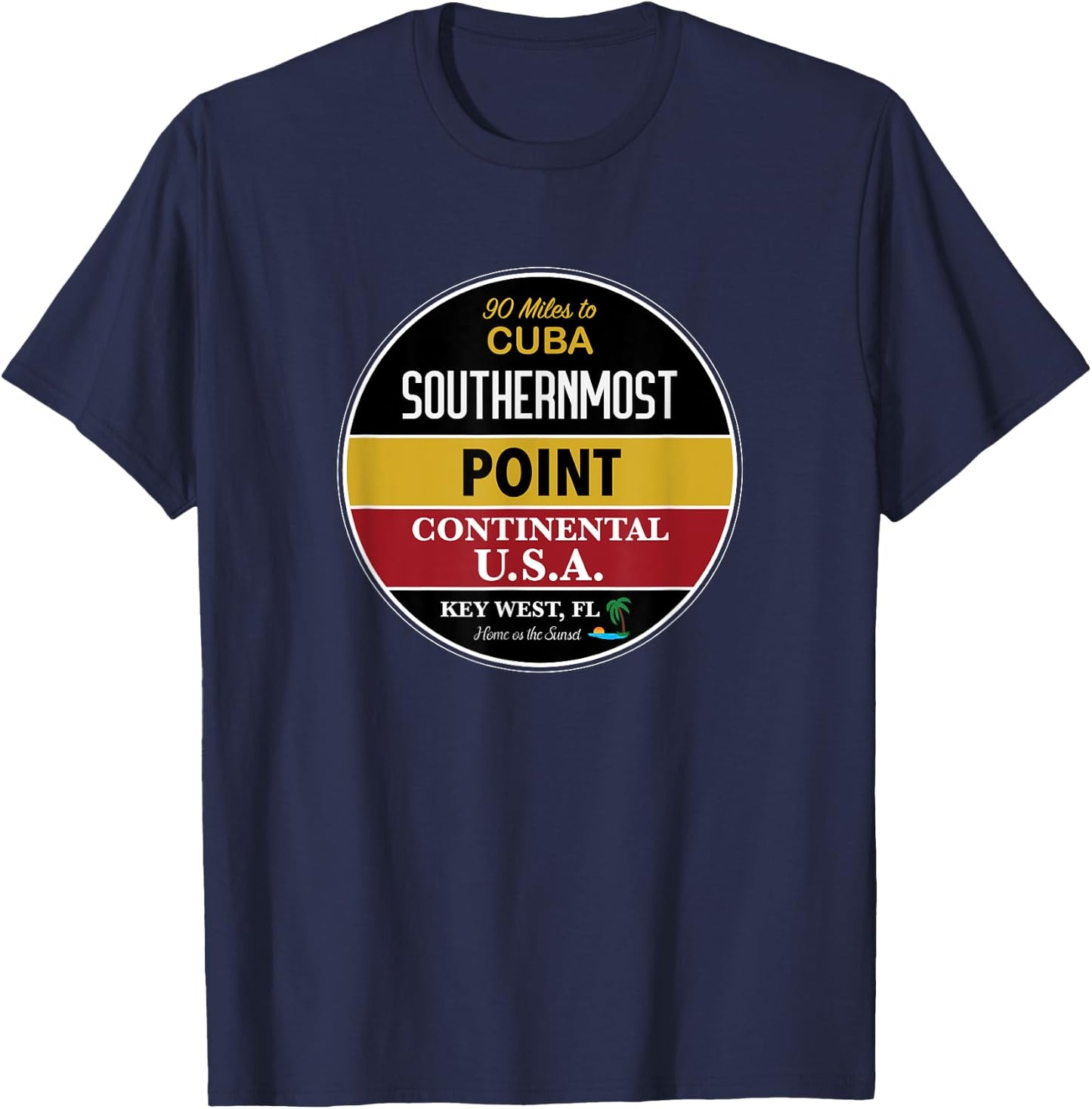 Key West Outfitters Key West Buoy - Men's Black Short Sleeve Classic Fit - Small - Gym Exercise - Cotton Polyester - Imported T-Shirt - T-Shirt | Navy