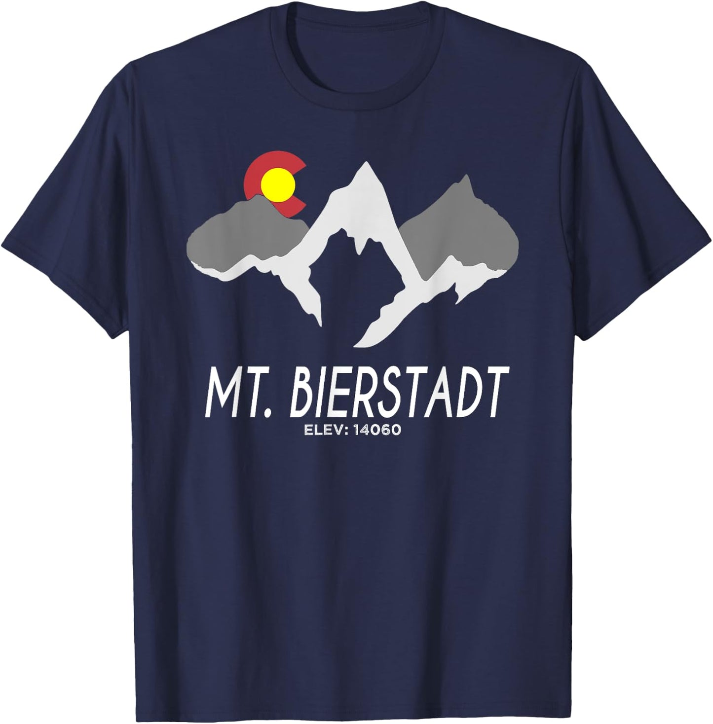 Mt Bierstadt Hiking Colorado Mountain Men Women T Shirt Gift T-Shirt - T-Shirt | Navy