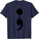 Mental Health Awareness Designs Semicolon Tree Suicide Depression Prevention - -Adults, Black, Small, Short Sleeve, Classic Fit T-Shirt - T-Shirt | Navy
