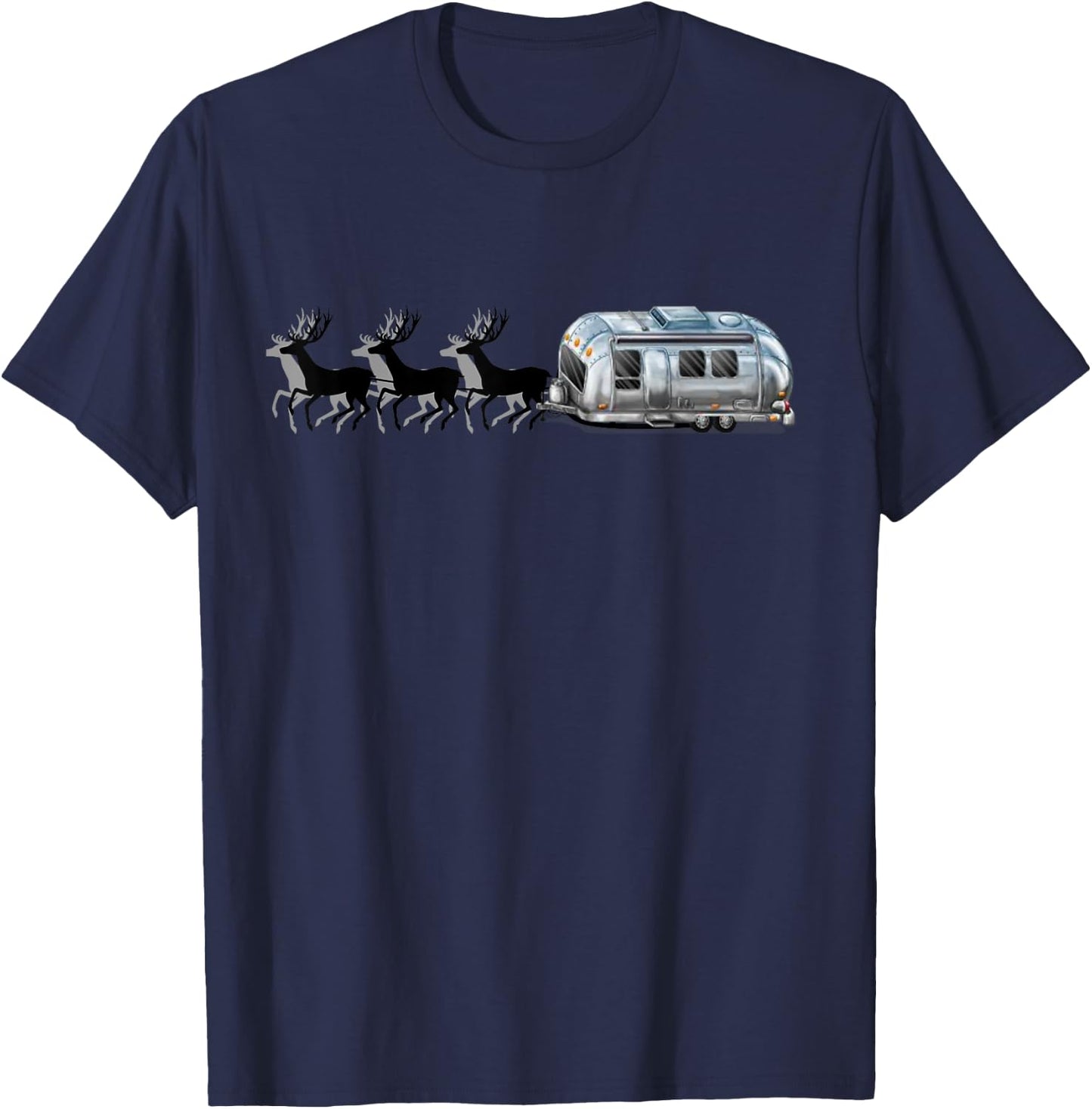 A super fun vintage airstream trailer Christmas . T-Shirt - T-Shirt | Navy