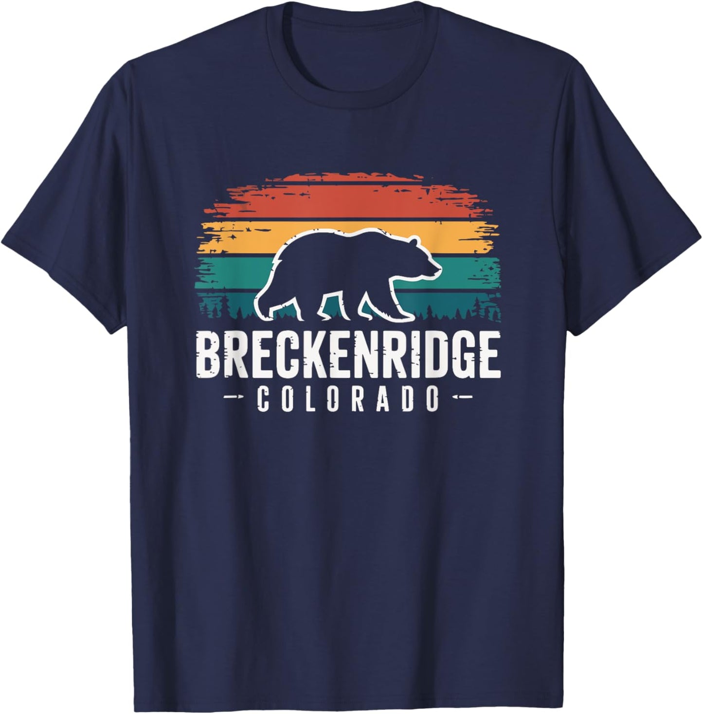 Breckenridge Colorado Vintage Bear Mountain T-Shirt - T-Shirt | Navy