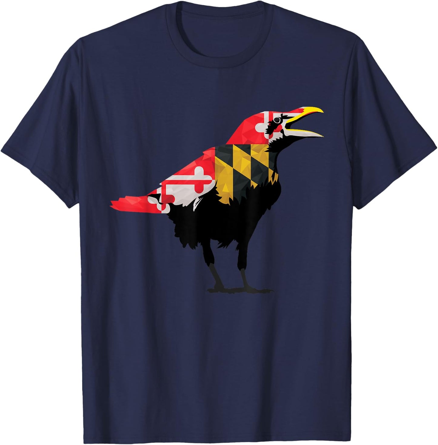 Maryland Raven Bird State Pride Flag T-Shirt - T-Shirt | Navy