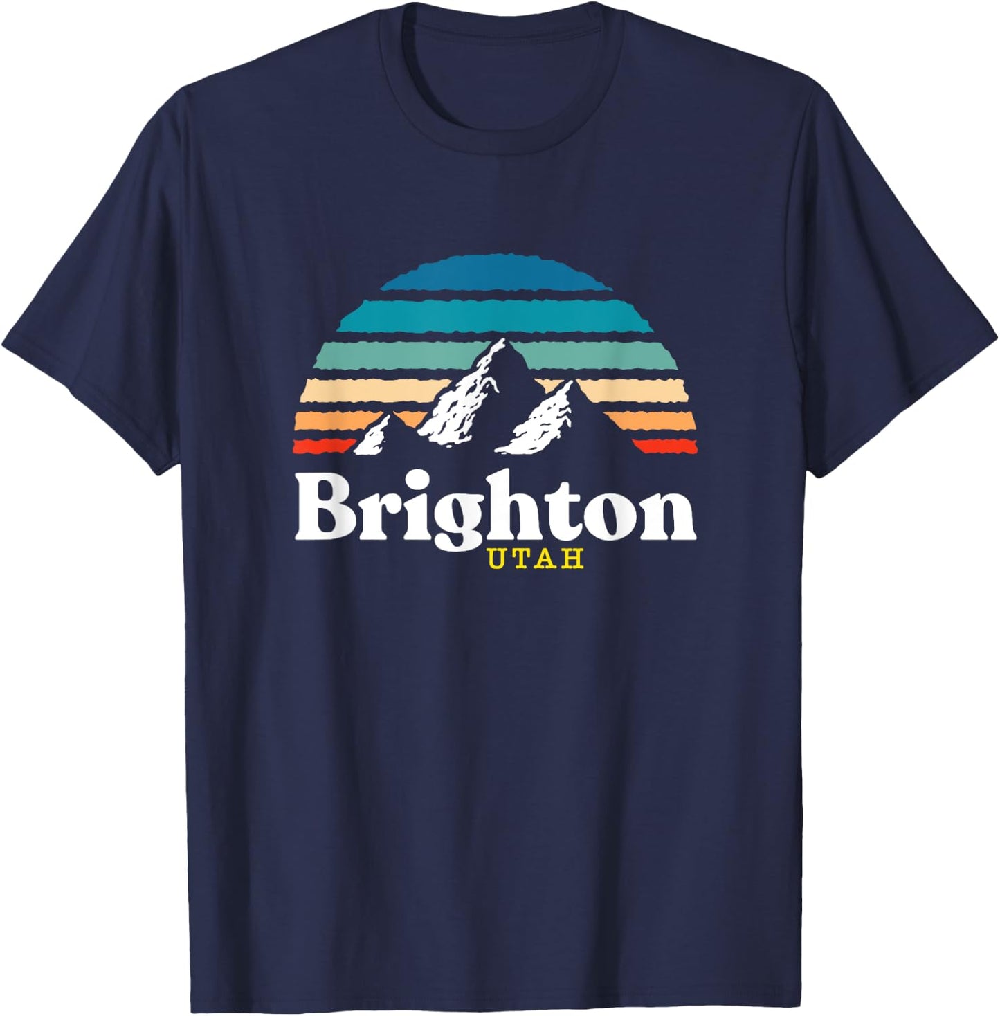 Brighton, Utah - USA Ski Resort 1980s Retro T-Shirt - T-Shirt | Navy