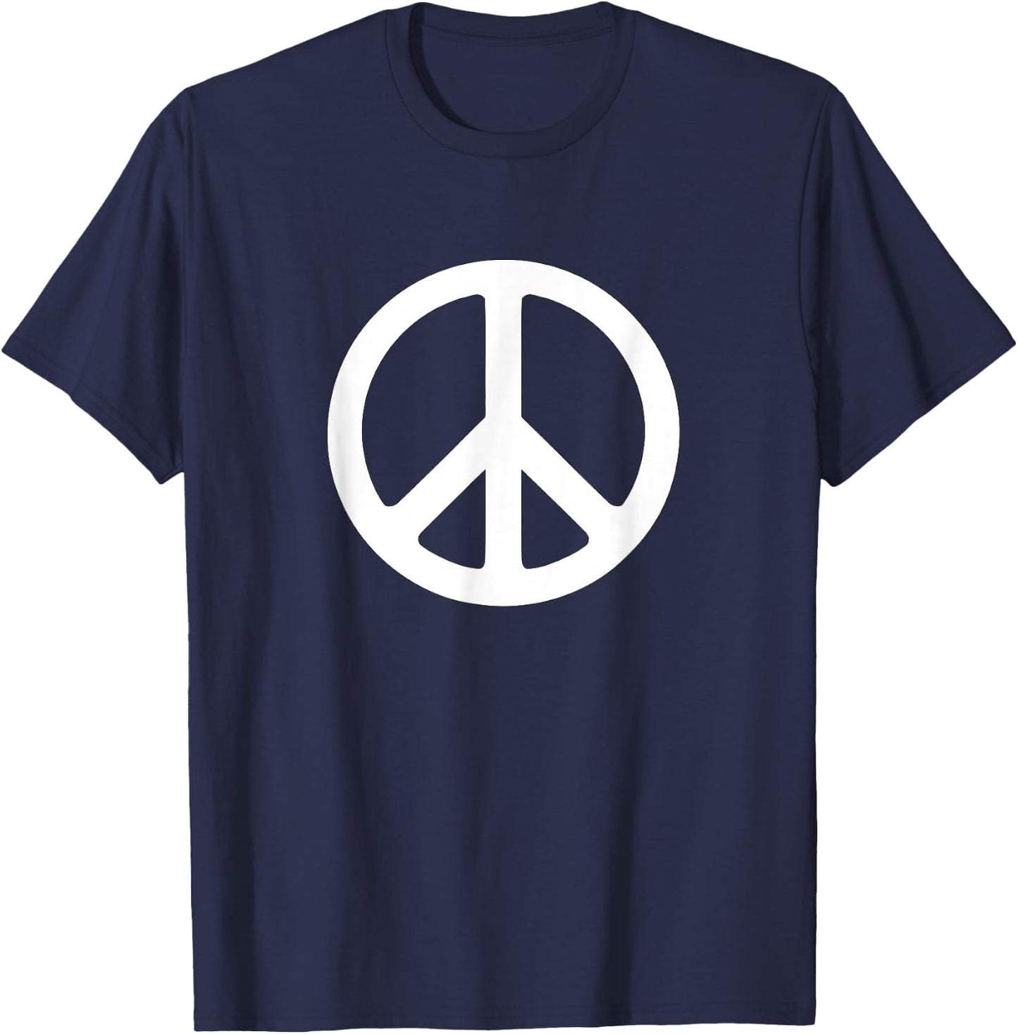 White Peace Sign T-Shirt - T-Shirt | Navy