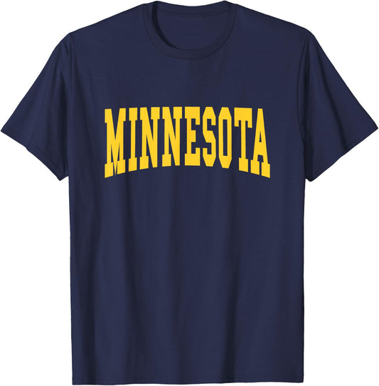 Graphic Apparel Co. - MINNESOTA - Maroon Short Sleeve - Minnesota Team - Small T-Shirt - T-Shirt | Navy