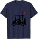 Beer Golfer Golf Cart with American Flag USA Golfing Gift T-Shirt - T-Shirt | Navy