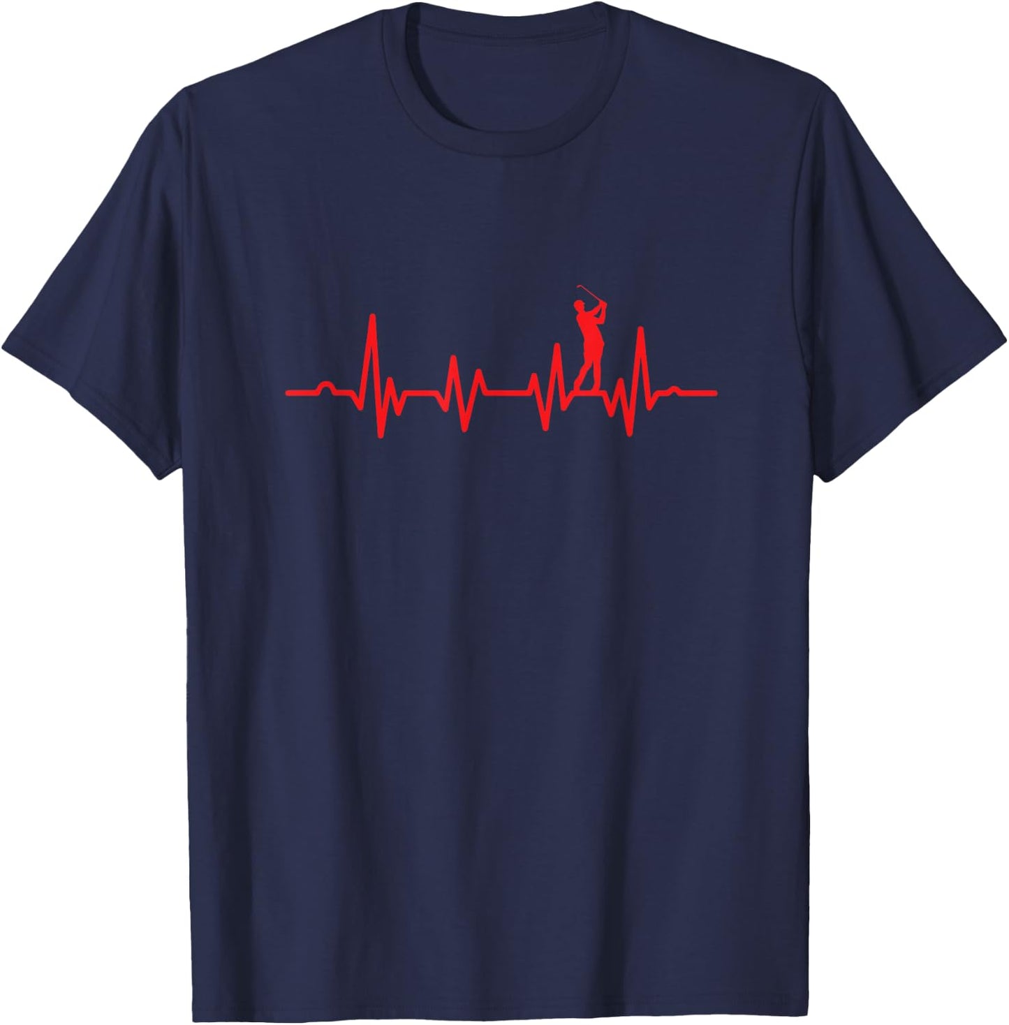 Awesome Golfer Golf Heartbeat Golfing T-Shirt - T-Shirt | Navy