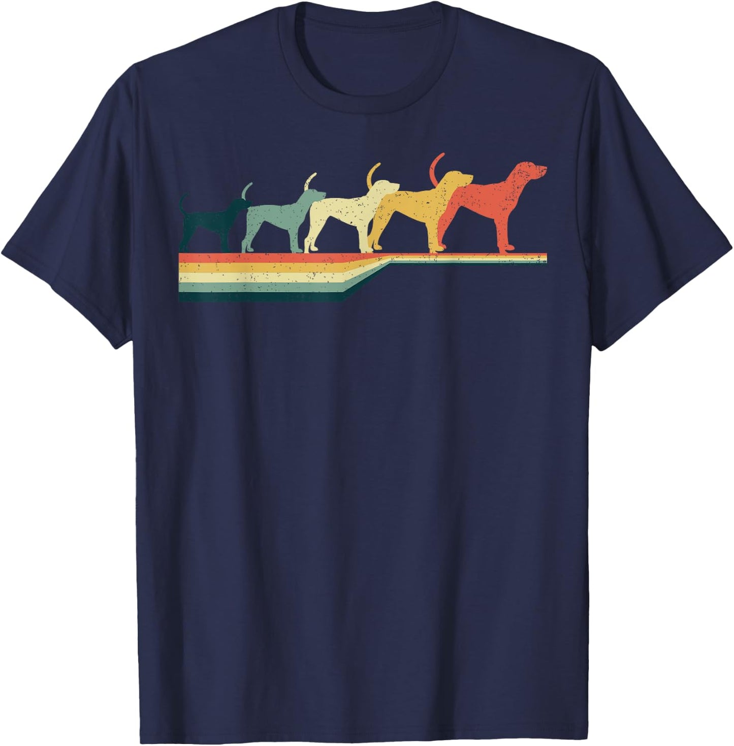Treeing Walker Coonhound Vintage Retro Style T-Shirt - T-Shirt | Navy