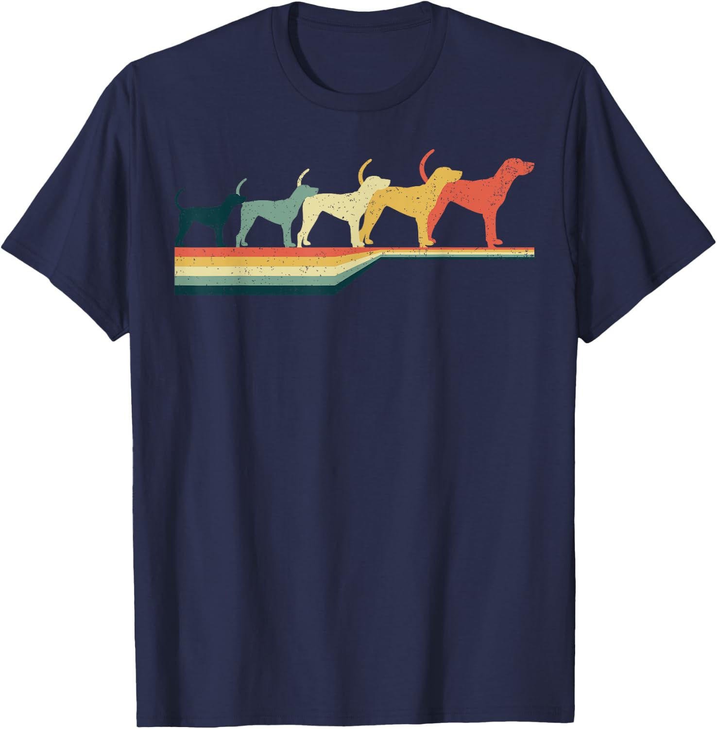 Treeing Walker Coonhound Vintage Retro Style T-Shirt - T-Shirt | Navy