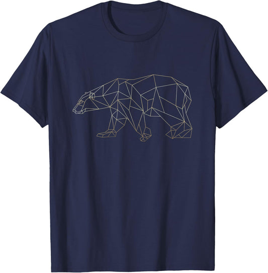 Geometric Wild Bear Cool design for Animal Lovers T-Shirt - T-Shirt | Navy