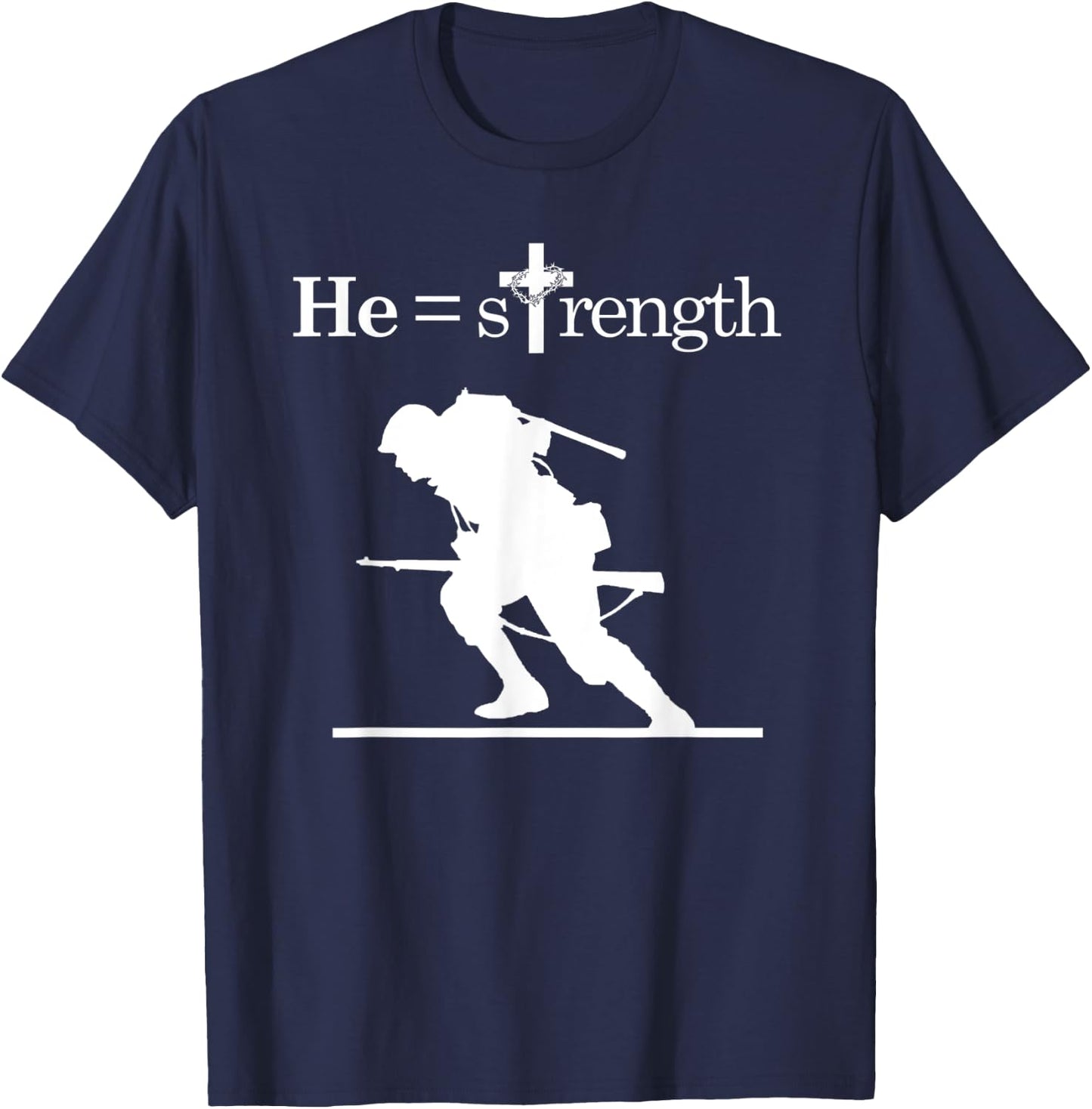 Christian Military Inspirational Quote Jesus Soldier T-Shirt - T-Shirt | Navy