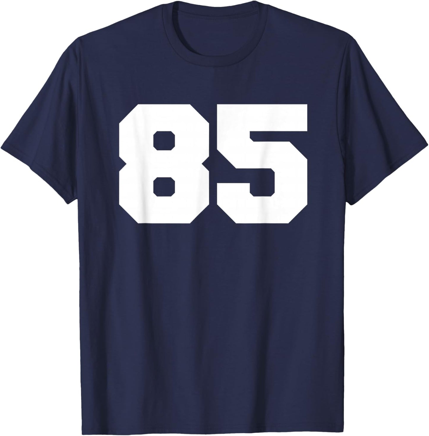 Number 85 Sports Jersey Player #85 Fan FRONT Print Varsity T-Shirt - T-Shirt | Navy