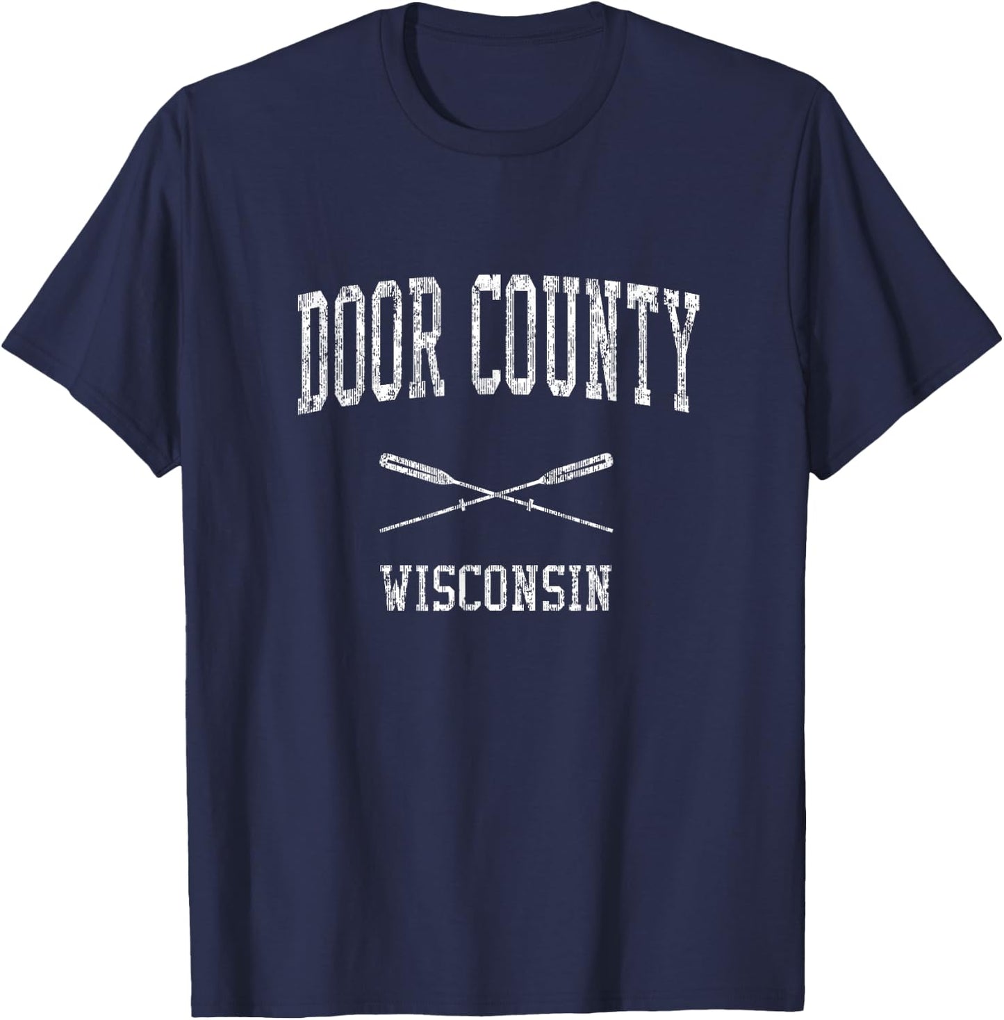 Door County Wisconsin WI Vintage Nautical Sports Design T-Shirt - T-Shirt | Navy