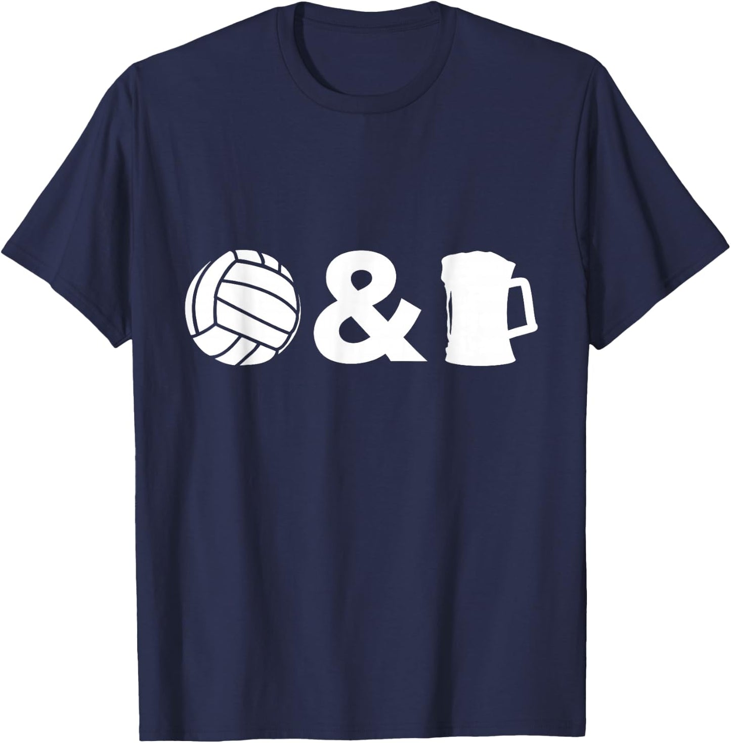Funny Volleyball and Beer T Shirt Gift Drinker T-Shirt - T-Shirt | Navy