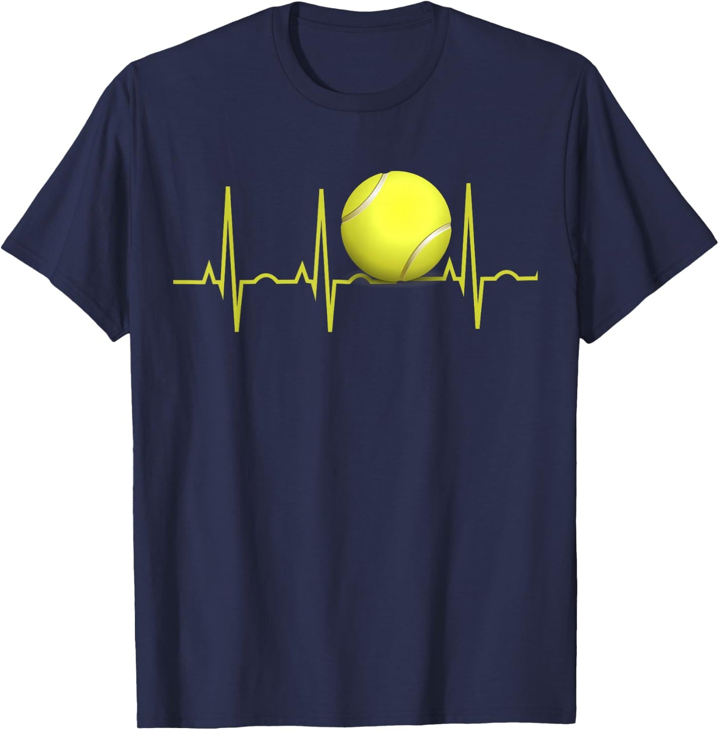 Kids Tennis Heartbeat Shirt Tennis for Players & Coaches 10 Heather Blue T-Shirt - T-Shirt | Navy