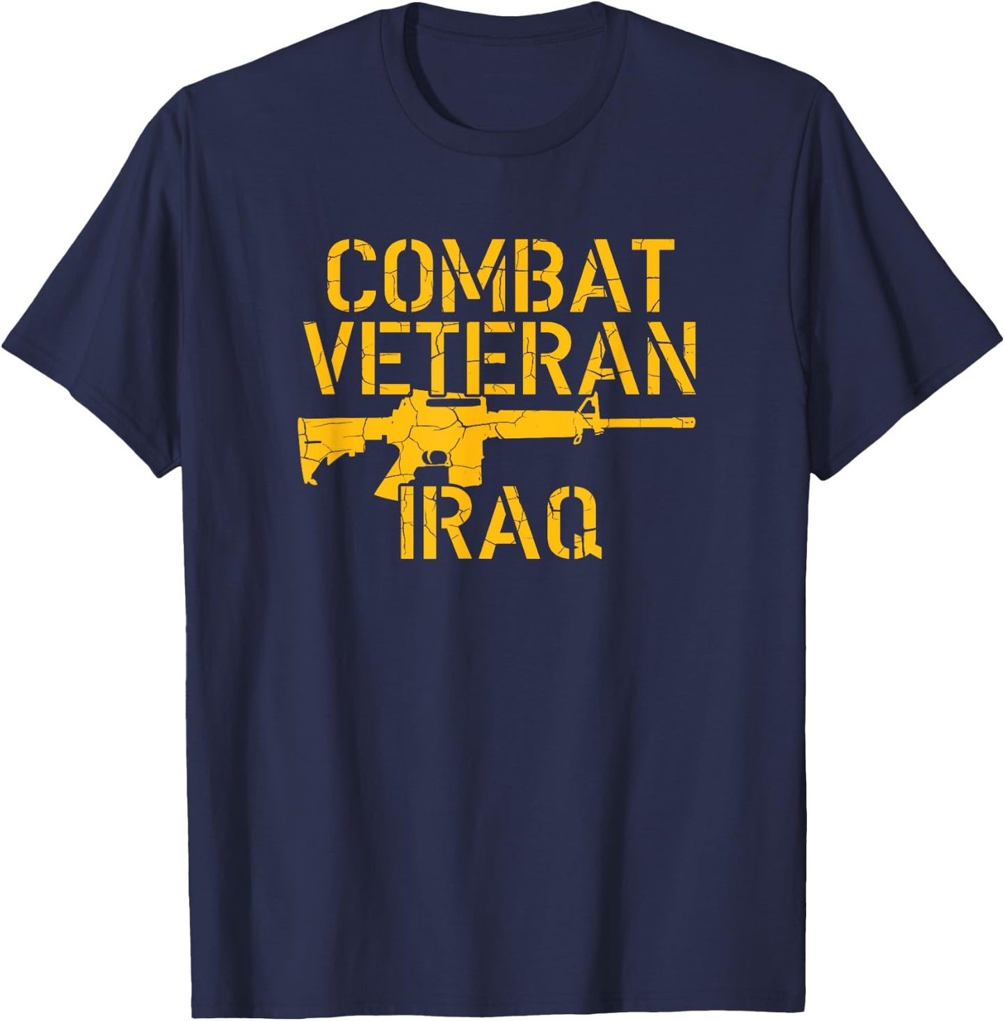 Combat Veteran Iraq For Proud American Vets T-Shirt - T-Shirt | Navy