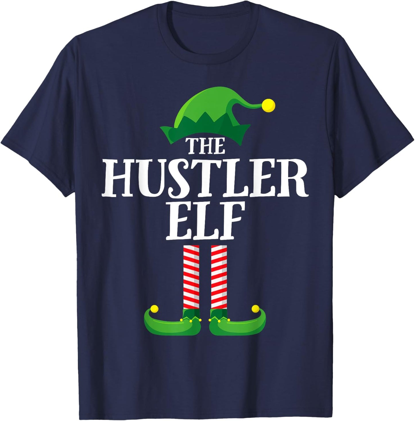 Hustler Elf Matching Family Group Christmas Party Pyjamas T-Shirt - T-Shirt | Navy