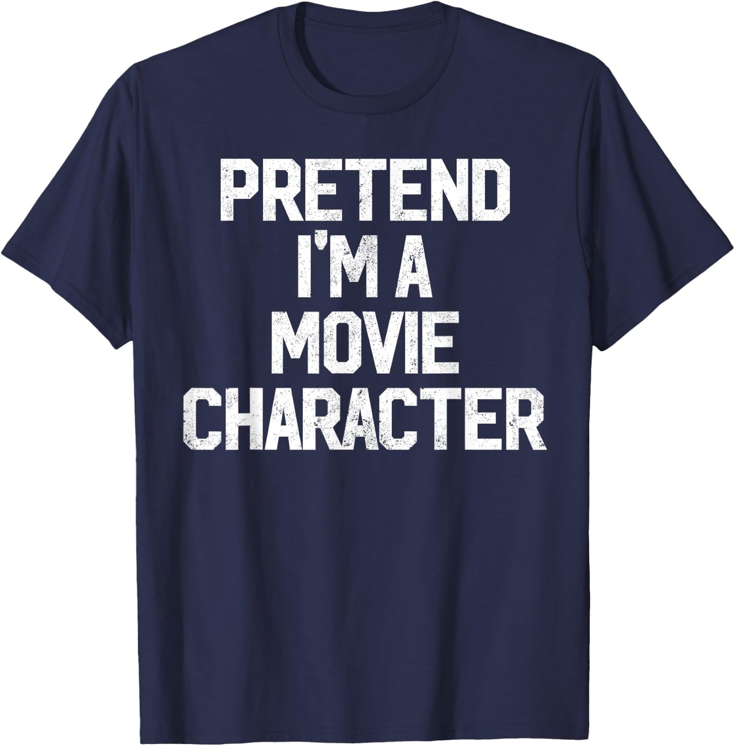 Easy Pretend I'm Movie Character Costume Cute Halloween T-Shirt - T-Shirt | Navy