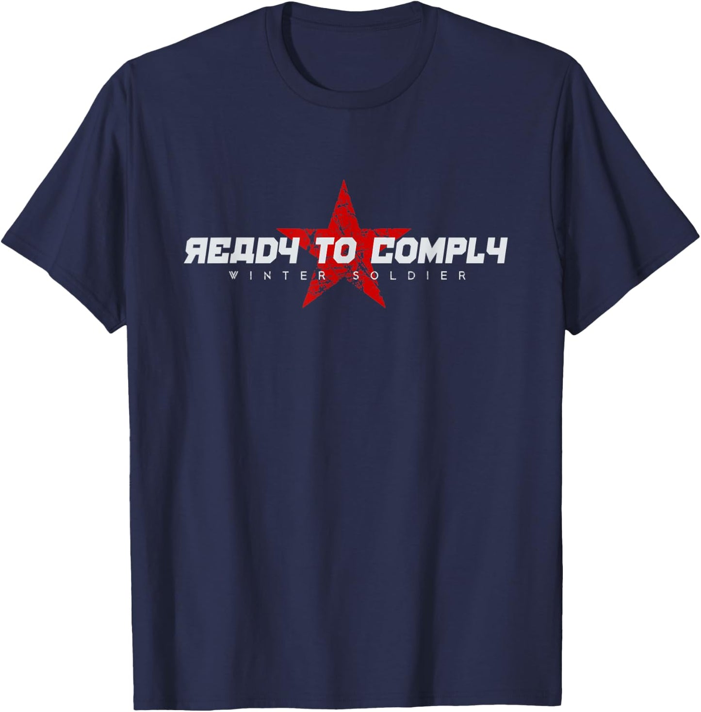 Red Soldier Trigger Words Winter Star Hero Russia T-Shirt - T-Shirt | Navy