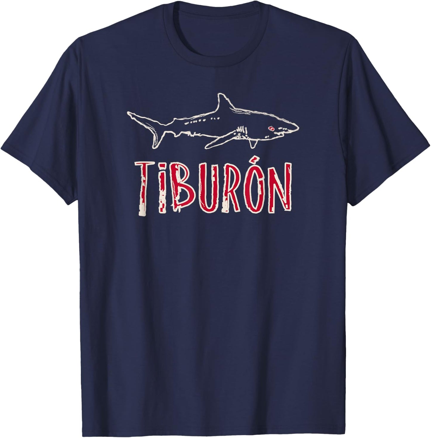 Speak More Spanish Tiburon Shark T-Shirt - T-Shirt | Navy