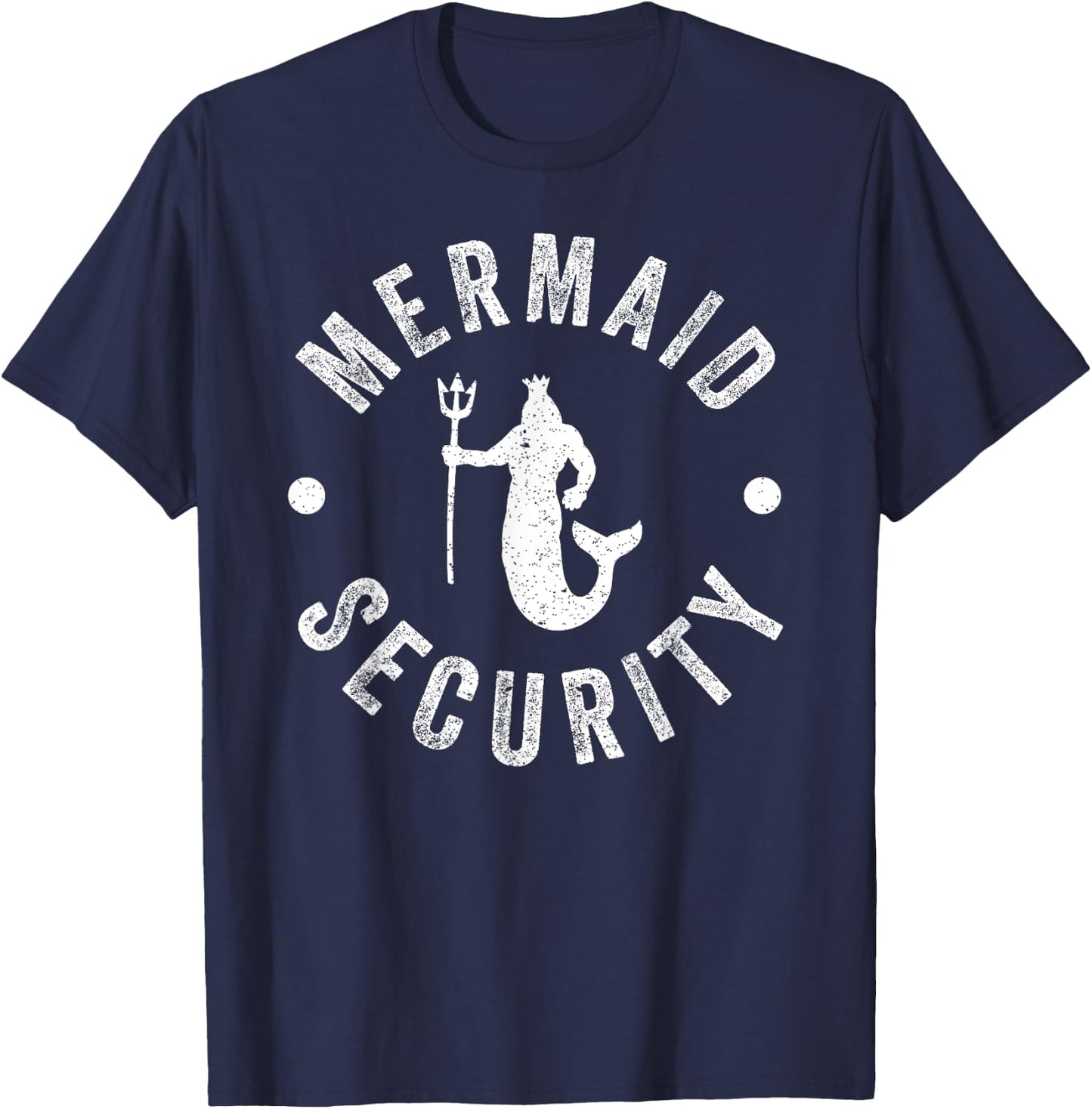 Mermaid Security Funny Swimming Costume T-Shirt - T-Shirt | Navy