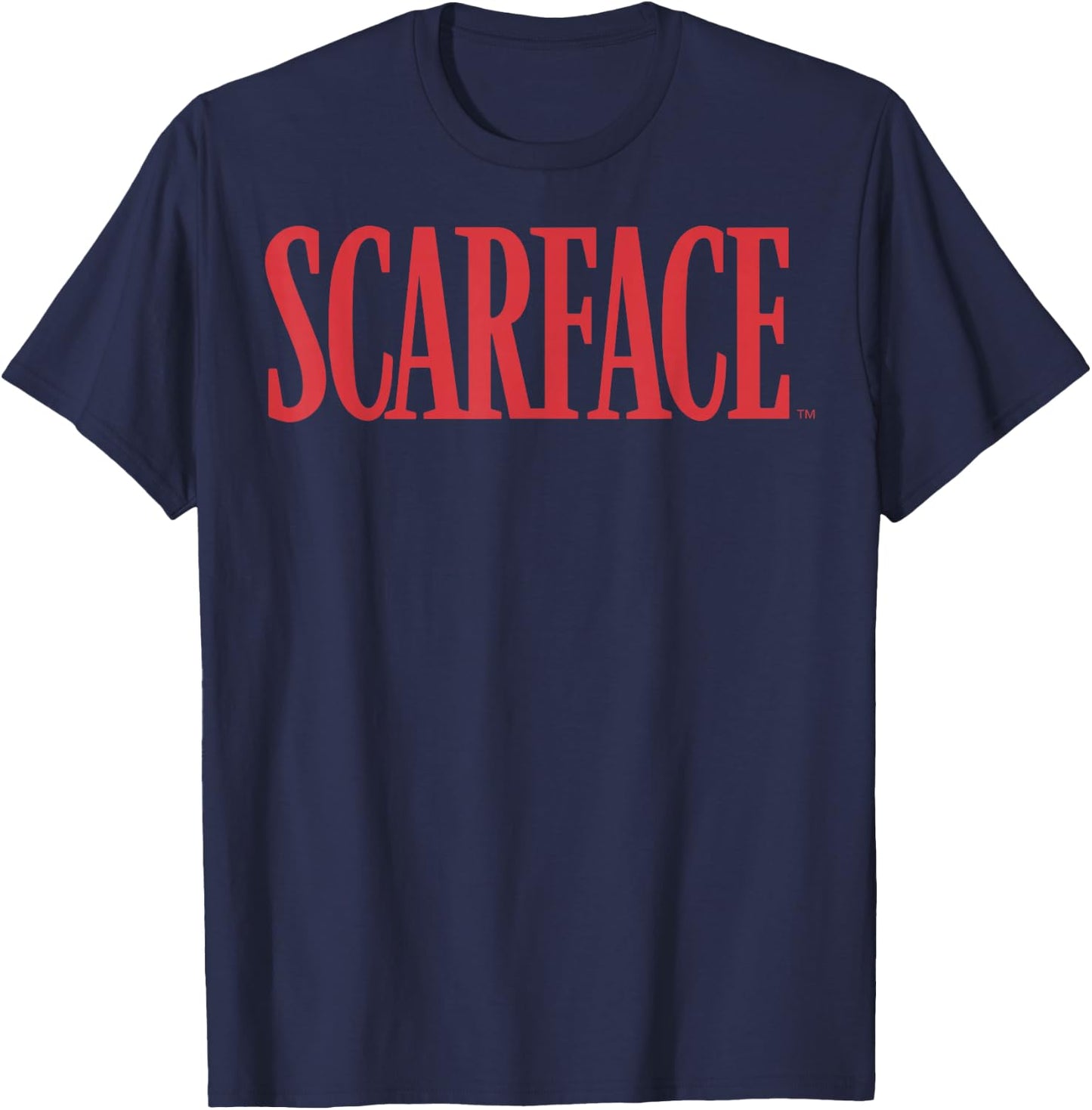 Scarface Bold Red Movie Text Graphic T-Shirt - T-Shirt | Navy