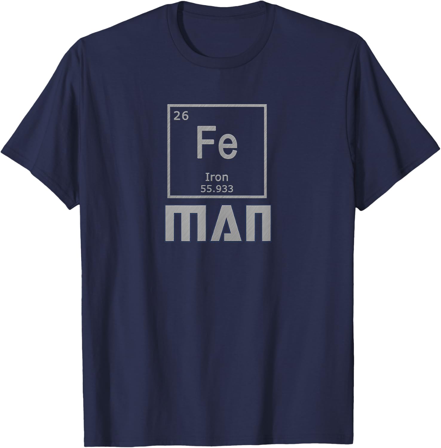 Funny Iron Man Periodic Table Science Chemistry T-Shirt - T-Shirt | Navy