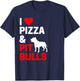 Pitbull Owner Gifts I Love Pizza & Pitbulls Pitbull Owner T-Shirt - T-Shirt | Navy