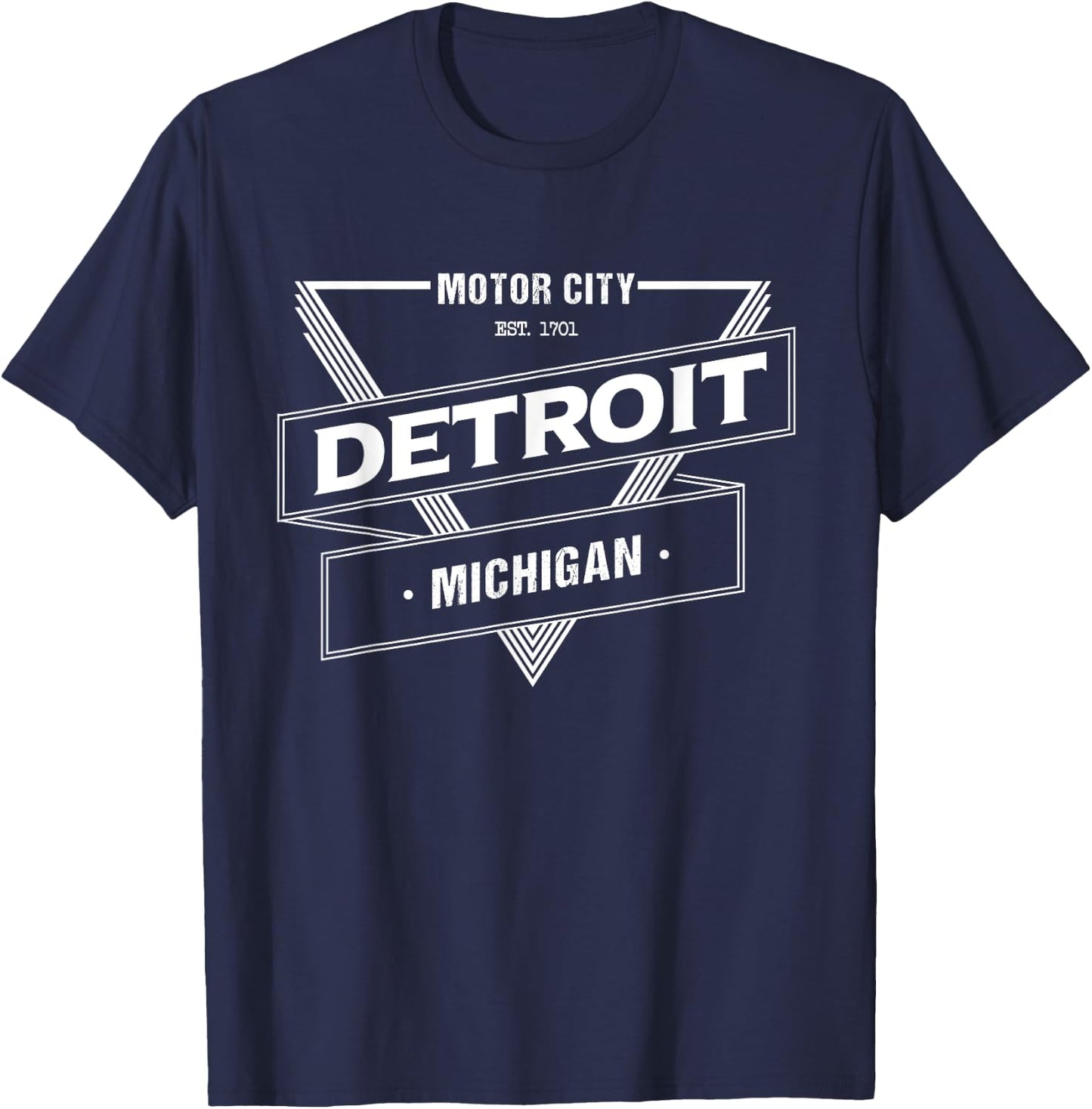 Motor City Detroit Michigan US Downotown Motown T-Shirt - T-Shirt | Navy