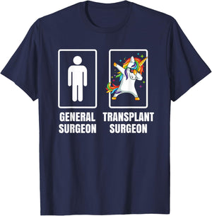 Dabbing Unicorn Transplant Surgeon Doctor Physician Gift T-Shirt - T-Shirt | Navy