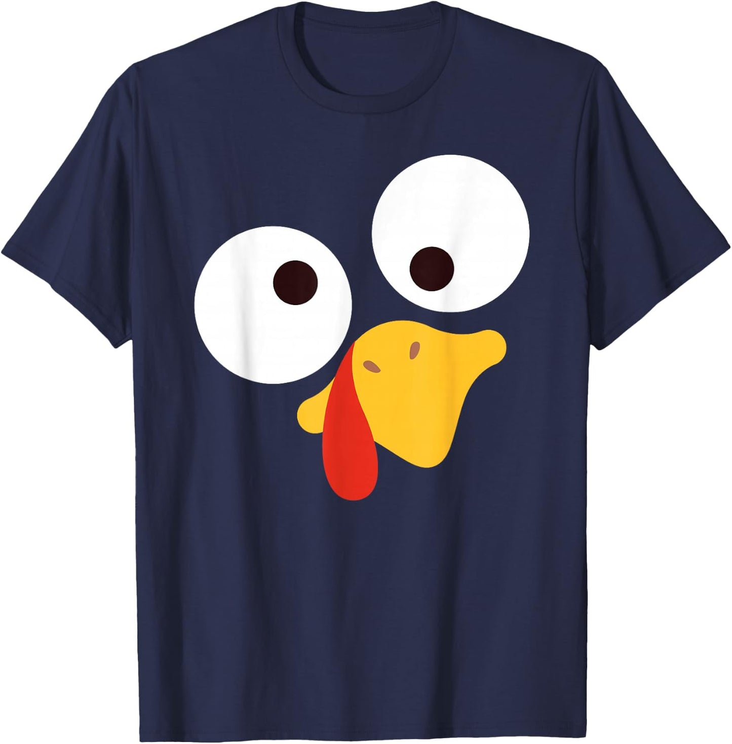 Turkey Face Pilgrim Costume Crazy Funny T-Shirt - T-Shirt | Navy