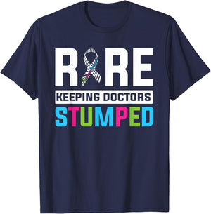 Rare Disease Awareness Day 2025 Rare Genes Zebra Ribbon T-Shirt - T-Shirt | Navy
