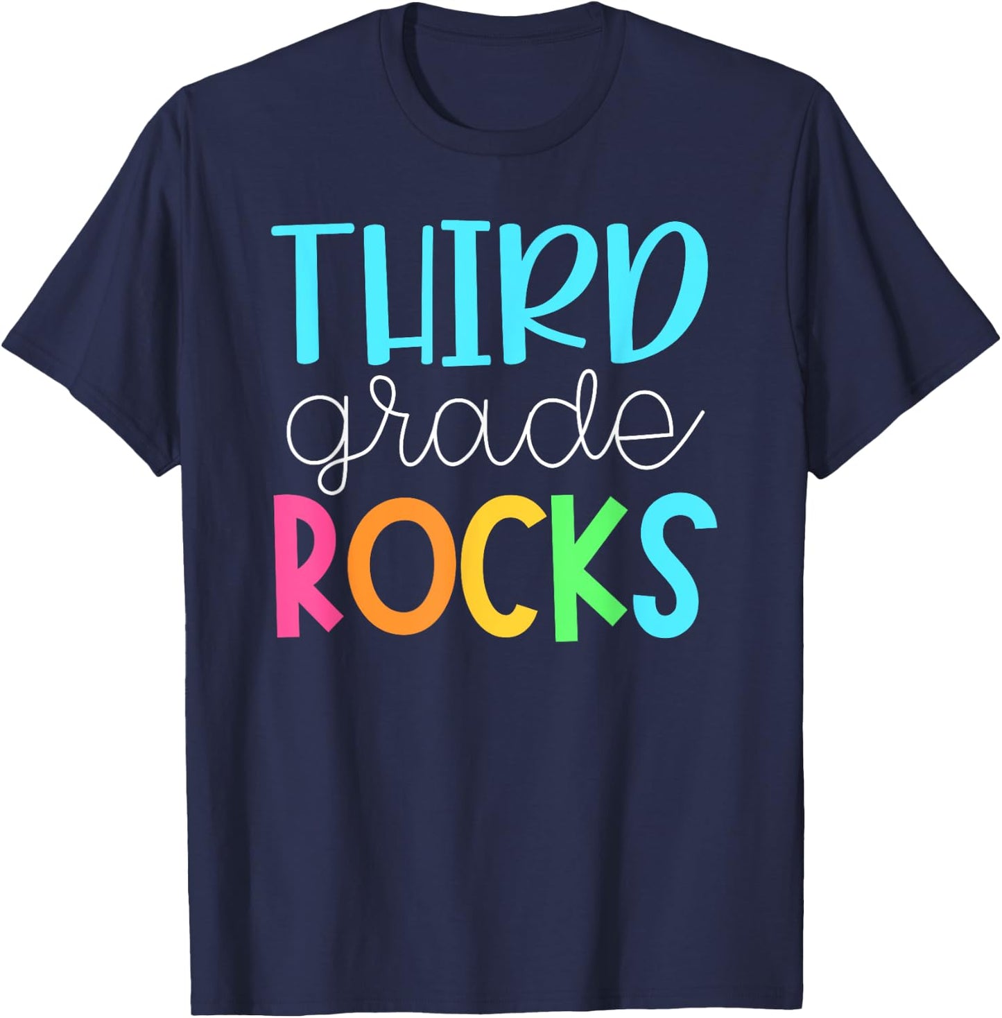 Third Grade Teacher Team Shirts - 3rd Grade Rocks T-Shirt - T-Shirt | Navy